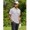 COOFANDY Men Polo Shirts Short Sleeve Quick Drying Athletic Collared Golf Shirts Moisture Wicking Tees(Light Grey)
