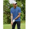 COOFANDY Men Polo Shirts Short Sleeve Quick Drying Athletic Collared Golf Shirts Moisture Wicking Tees(Navy)