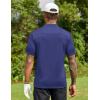 COOFANDY Men Polo Shirts Short Sleeve Quick Drying Athletic Collared Golf Shirts Moisture Wicking Tees(Navy Blue)