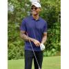 COOFANDY Men Polo Shirts Short Sleeve Quick Drying Athletic Collared Golf Shirts Moisture Wicking Tees(Navy Blue)