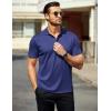 COOFANDY Men Polo Shirts Short Sleeve Quick Drying Athletic Collared Golf Shirts Moisture Wicking Tees(Navy Blue)