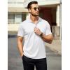 COOFANDY Men Polo Shirts Short Sleeve Quick Drying Athletic Collared Golf Shirts Moisture Wicking Tees(White)