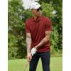 COOFANDY Men Polo Shirts Short Sleeve Quick Drying Athletic Collared Golf Shirts Moisture Wicking Tees(Wine Red)