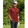 COOFANDY Men Polo Shirts Short Sleeve Quick Drying Athletic Collared Golf Shirts Moisture Wicking Tees(Wine Red)