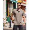 COOFANDY Men Short Sleeve Polo Shirt Casual Summer Collar Shirts Dress Button Polo T Shirt Classic Golf Shirts(Beige)