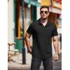 COOFANDY Men Short Sleeve Polo Shirt Casual Summer Collar Shirts Dress Button Polo T Shirt Classic Golf Shirts(Black)