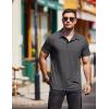 COOFANDY Men Short Sleeve Polo Shirt Casual Summer Collar Shirts Dress Button Polo T Shirt Classic Golf Shirts(Dark Grey)