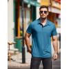 COOFANDY Men Short Sleeve Polo Shirt Casual Summer Collar Shirts Dress Button Polo T Shirt Classic Golf Shirts(Deep Blue)