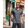COOFANDY Men Short Sleeve Polo Shirt Casual Summer Collar Shirts Dress Button Polo T Shirt Classic Golf Shirts(Grey)