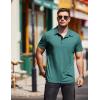 COOFANDY Men Short Sleeve Polo Shirt Casual Summer Collar Shirts Dress Button Polo T Shirt Classic Golf Shirts(Grey Green)