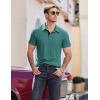 COOFANDY Men Short Sleeve Polo Shirt Casual Summer Collar Shirts Dress Button Polo T Shirt Classic Golf Shirts(Grey Green)