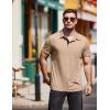 COOFANDY Men Short Sleeve Polo Shirt Casual Summer Collar Shirts Dress Button Polo T Shirt Classic Golf Shirts(Khaki)