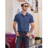 COOFANDY Men Short Sleeve Polo Shirt Casual Summer Collar Shirts Dress Button Polo T Shirt Classic Golf Shirts(Navy Blue)