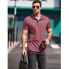 COOFANDY Men Short Sleeve Polo Shirt Casual Summer Collar Shirts Dress Button Polo T Shirt Classic Golf Shirts(Red)