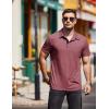 COOFANDY Men Short Sleeve Polo Shirt Casual Summer Collar Shirts Dress Button Polo T Shirt Classic Golf Shirts(Red)