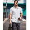 COOFANDY Men Short Sleeve Polo Shirt Casual Summer Collar Shirts Dress Button Polo T Shirt Classic Golf Shirts(White)