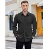 COOFANDY Mens 2-in-1 Dress Shirts Detachable Collar Long Sleeve Wrinkle Free Shirt Business Casual Button Down Shirt(Black)