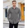 COOFANDY Mens 2-in-1 Dress Shirts Detachable Collar Long Sleeve Wrinkle Free Shirt Business Casual Button Down Shirt(Dark Grey)