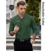 COOFANDY Mens 2-in-1 Dress Shirts Detachable Collar Long Sleeve Wrinkle Free Shirt Business Casual Button Down Shirt(Green)
