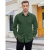 COOFANDY Mens 2-in-1 Dress Shirts Detachable Collar Long Sleeve Wrinkle Free Shirt Business Casual Button Down Shirt(Green)