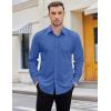 COOFANDY Mens 2-in-1 Dress Shirts Detachable Collar Long Sleeve Wrinkle Free Shirt Business Casual Button Down Shirt(Navy Blue)