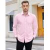 COOFANDY Mens 2-in-1 Dress Shirts Detachable Collar Long Sleeve Wrinkle Free Shirt Business Casual Button Down Shirt(Pink)