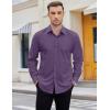 COOFANDY Mens 2-in-1 Dress Shirts Detachable Collar Long Sleeve Wrinkle Free Shirt Business Casual Button Down Shirt(Purple)