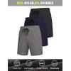 COOFANDY Men’s 3 Pack Athletic Running Shorts Gym Workout Short Quick Dry Sports Short with Pockets(Black/Dark Grey/Navy Blue (1 Pack of 3))