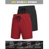 COOFANDY Men’s 3 Pack Athletic Running Shorts Gym Workout Short Quick Dry Sports Short with Pockets(Black/Red)