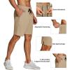 COOFANDY Men’s 3 Pack Athletic Running Shorts Gym Workout Short Quick Dry Sports Short with Pockets(Khaki/Grey)