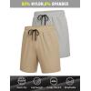 COOFANDY Men’s 3 Pack Athletic Running Shorts Gym Workout Short Quick Dry Sports Short with Pockets(Khaki/Grey)