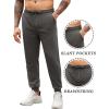 COOFANDY Men’s Athletic Joggers Casual Gym Sweatpants Workout Running Track Pants with Pockets(2 Pack: Black/Dark Grey)