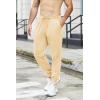 COOFANDY Men’s Athletic Joggers Casual Gym Sweatpants Workout Running Track Pants with Pockets(Light Yellow)