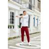COOFANDY Men’s Athletic Joggers Casual Gym Sweatpants Workout Running Track Pants with Pockets(Wine Red)