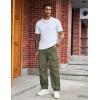COOFANDY Men’s Baggy Cargo Pants Trendy Casual Parachute Pant Loose Fit Harem Joggers with Pockets(Army Green)