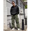 COOFANDY Men’s Baggy Cargo Pants Trendy Casual Parachute Pant Loose Fit Harem Joggers with Pockets(Army Green)