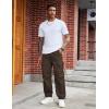 COOFANDY Men’s Baggy Cargo Pants Trendy Casual Parachute Pant Loose Fit Harem Joggers with Pockets(Brown)