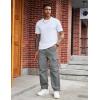 COOFANDY Men’s Baggy Cargo Pants Trendy Casual Parachute Pant Loose Fit Harem Joggers with Pockets(Grey)