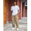 COOFANDY Men’s Baggy Cargo Pants Trendy Casual Parachute Pant Loose Fit Harem Joggers with Pockets(Khaki)