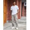 COOFANDY Men’s Baggy Cargo Pants Trendy Casual Parachute Pant Loose Fit Harem Joggers with Pockets(Light Grey)