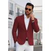 COOFANDY Men’s Blazer Casual Suit Jacket Slim Fit One Button Sport Coats Lightweight Sports Jacket(Wine Red)