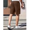 COOFANDY Men’s Cargo Shorts 9″ Relaxed Fit Casual Shorts Internal Drawstring Outdoor Hiking Shorts with Multi Pockets(Brown)