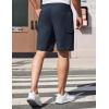 COOFANDY Men’s Cargo Shorts 9″ Relaxed Fit Casual Shorts Internal Drawstring Outdoor Hiking Shorts with Multi Pockets(Navy Blue)