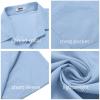 COOFANDY Men’s Casual Button Down Shirts Short Sleeve Summer Beach Vacation Untucked Dress Shirts with Pocket(Clear Blue)