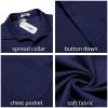 COOFANDY Men’s Casual Button Down Shirts Short Sleeve Summer Beach Vacation Untucked Dress Shirts with Pocket(Deep Blue)