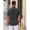 COOFANDY Men’s Casual Button Down Shirts Short Sleeve Summer Beach Vacation Untucked Dress Shirts with Pocket(Deep Grey)