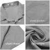 COOFANDY Men’s Casual Button Down Shirts Short Sleeve Summer Beach Vacation Untucked Dress Shirts with Pocket(Grey)