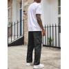 COOFANDY Men’s Casual Cargo Pants Cotton Drawstring Athletic Jogger Sweatpants(Black)
