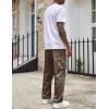COOFANDY Men’s Casual Cargo Pants Cotton Drawstring Athletic Jogger Sweatpants(Brown)