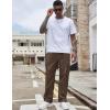 COOFANDY Men’s Casual Cargo Pants Cotton Drawstring Athletic Jogger Sweatpants(Brown)